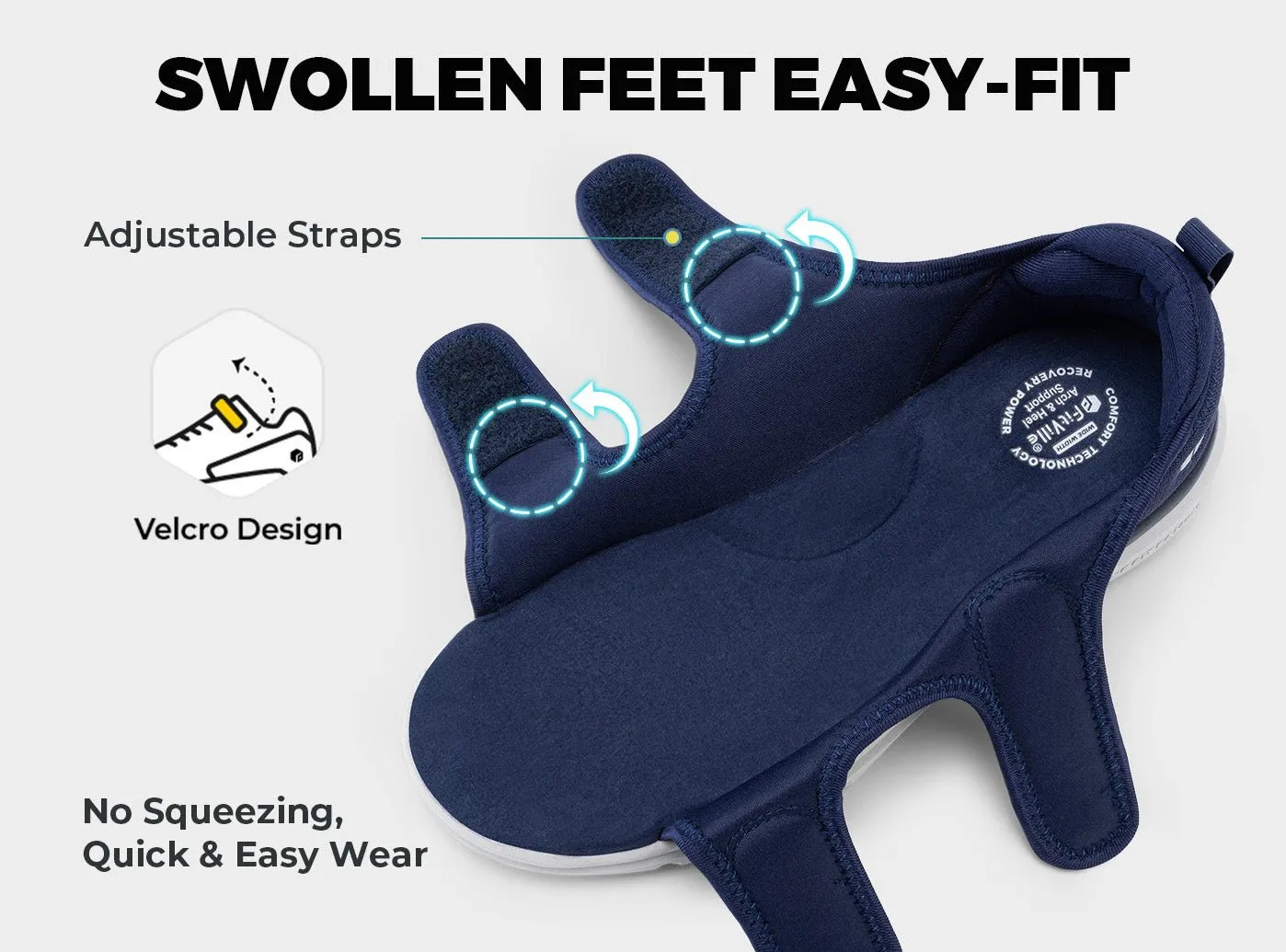 FitVille Men's EasyTop Recovery Sandal V3