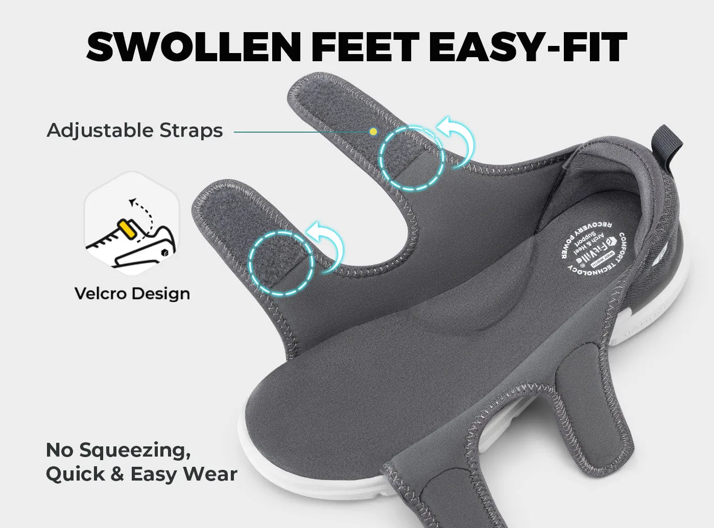 FitVille Men's EasyTop Recovery Sandal V3