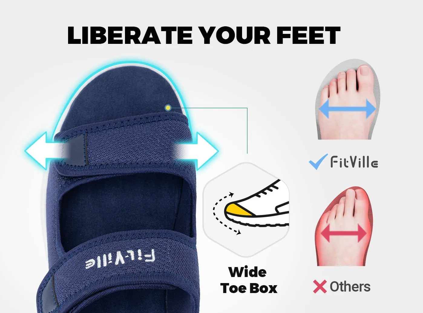 FitVille Men's EasyTop Recovery Sandal V3