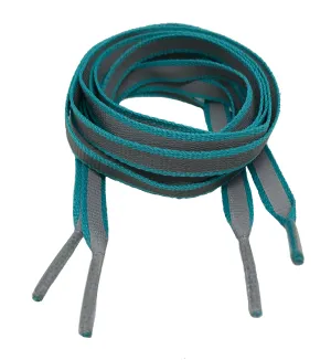 Flat Reflective Light Blue Shoelaces - 8mm wide