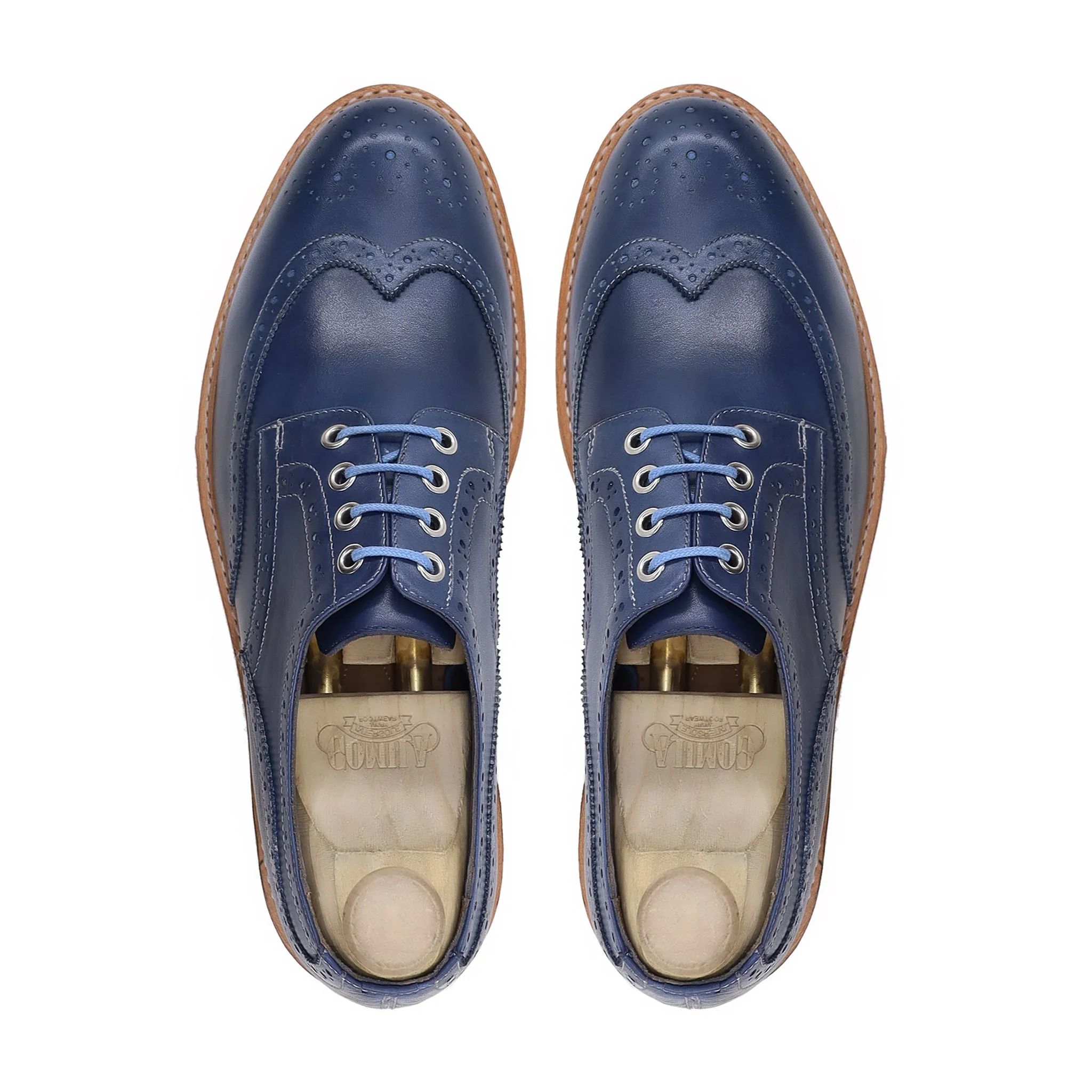 Foster - Men's Blue Calf Leather Derby Shoe - Goodyear Welted