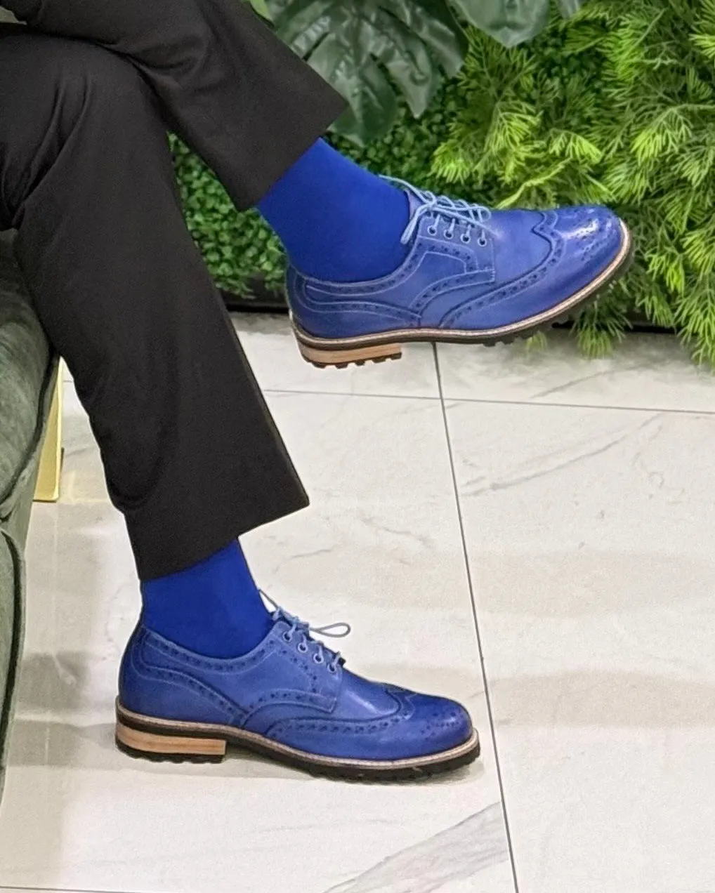 Foster - Men's Blue Calf Leather Derby Shoe - Goodyear Welted