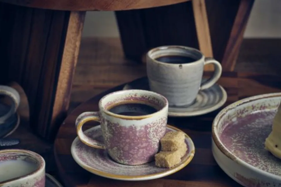 Genware CUP-PRS9 Terra Porcelain Rose Espresso Cup 9cl/3oz - Pack of 6