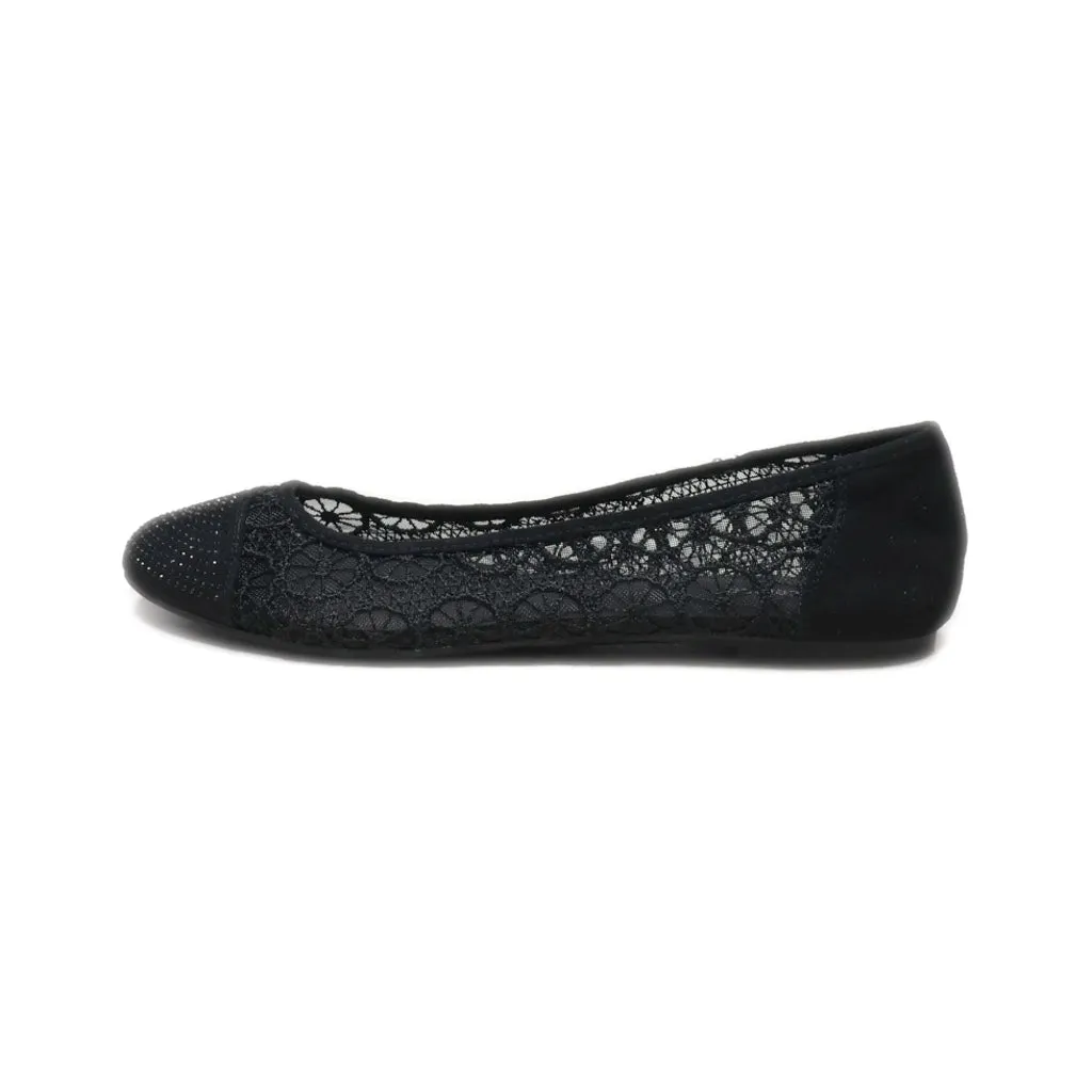 Graceland Ballerinas Leather Black Colour For Women