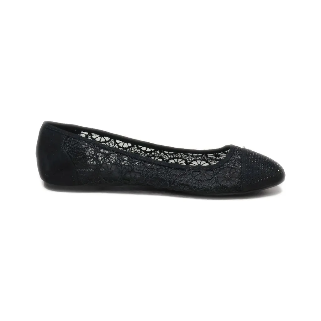 Graceland Ballerinas Leather Black Colour For Women