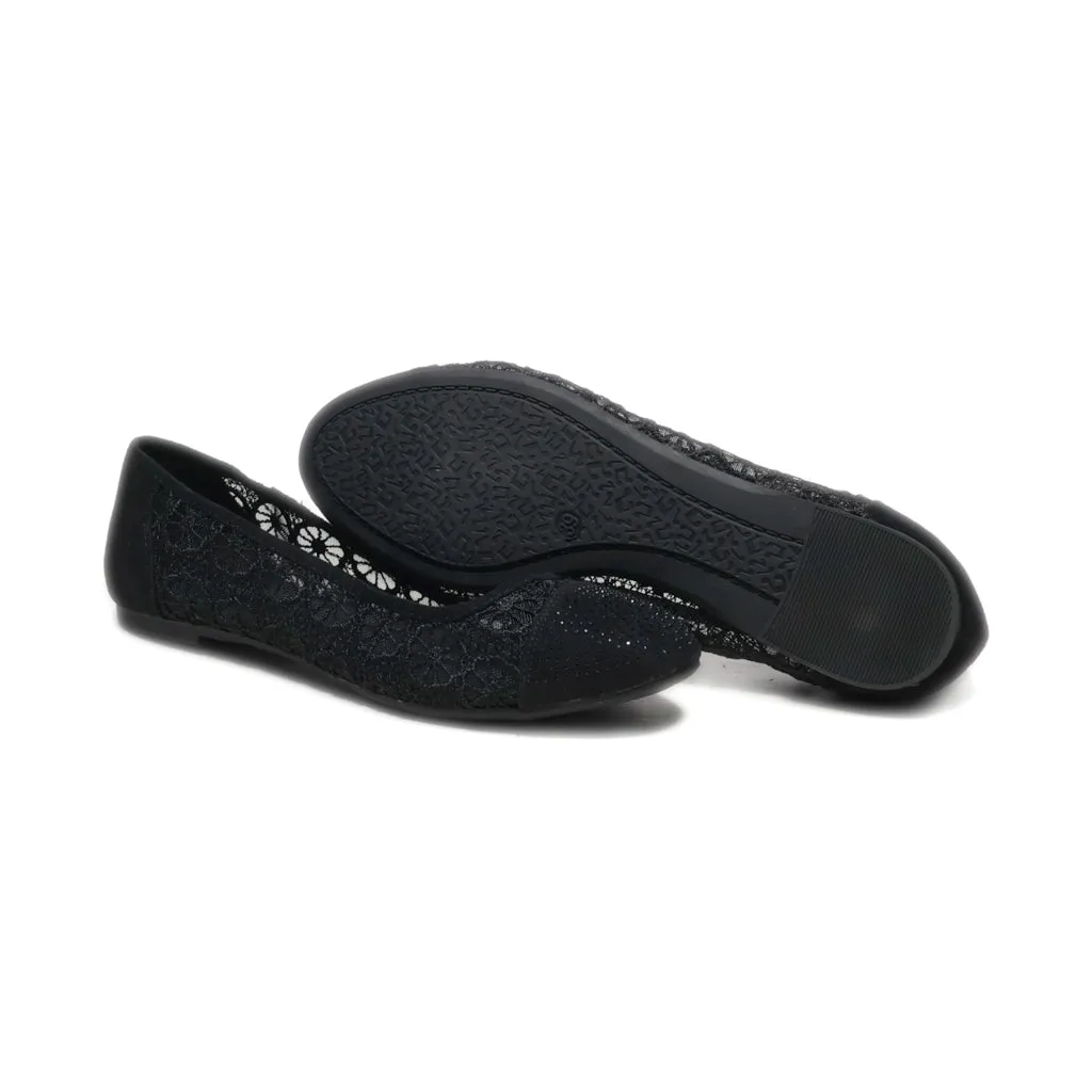 Graceland Ballerinas Leather Black Colour For Women