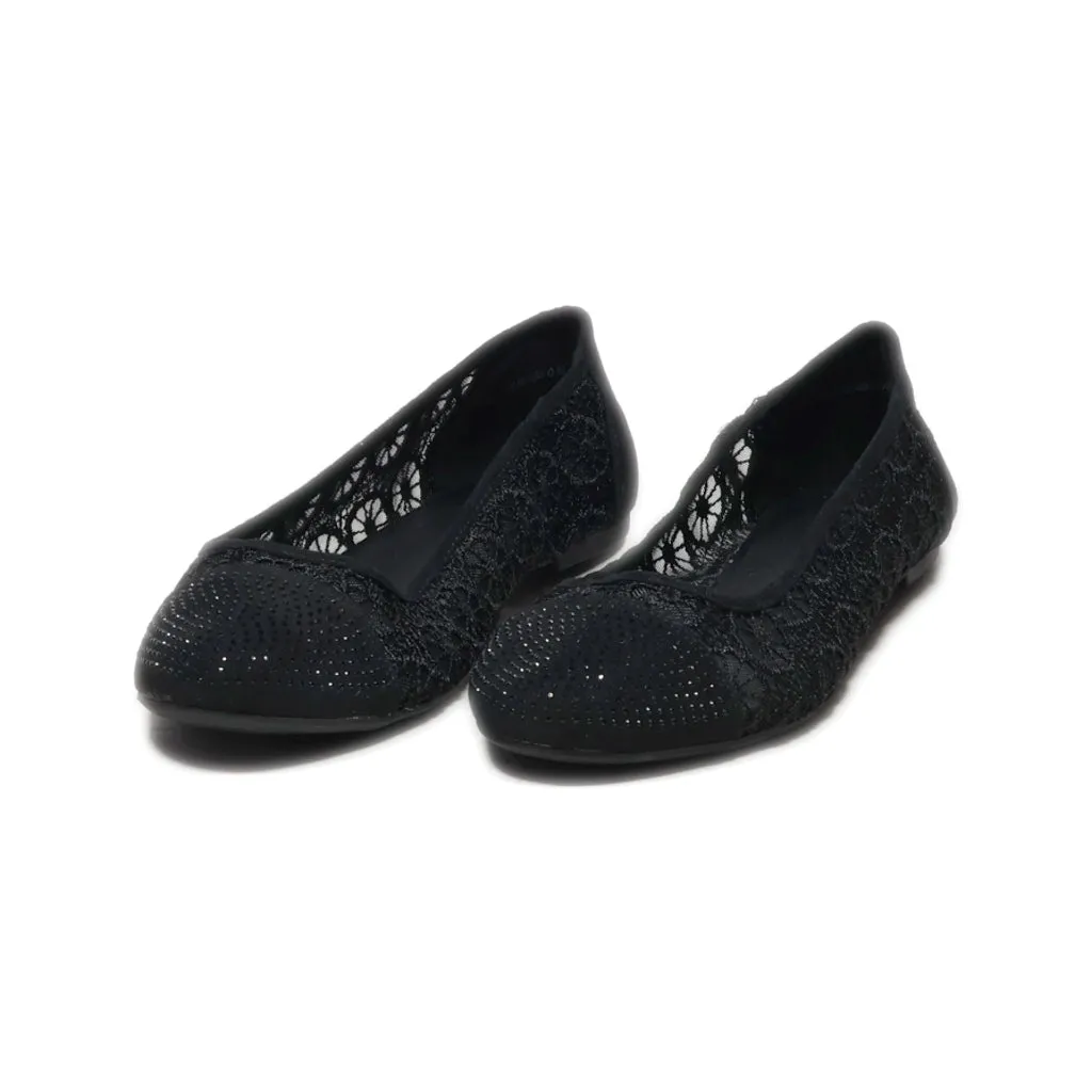 Graceland Ballerinas Leather Black Colour For Women