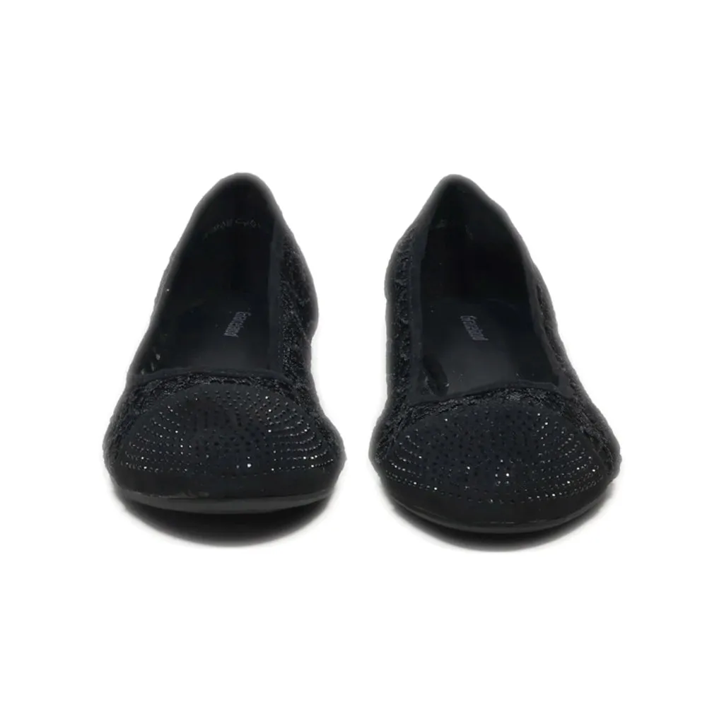 Graceland Ballerinas Leather Black Colour For Women