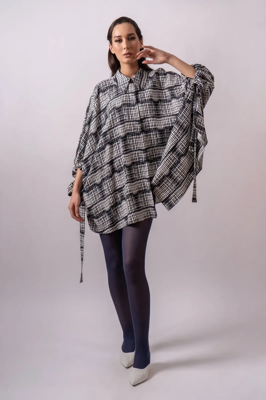 Graphite Gridline Shift Dress