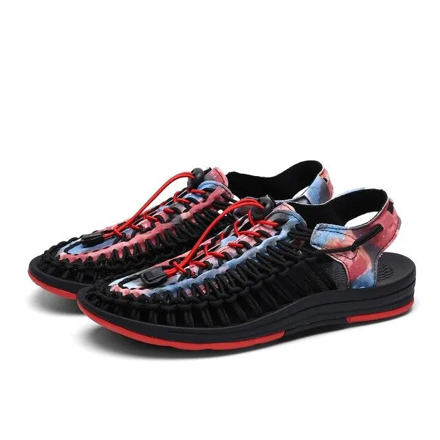 Groovywish Men Orthopedic Sandals Weaving Non-shock Unique Summer 2023