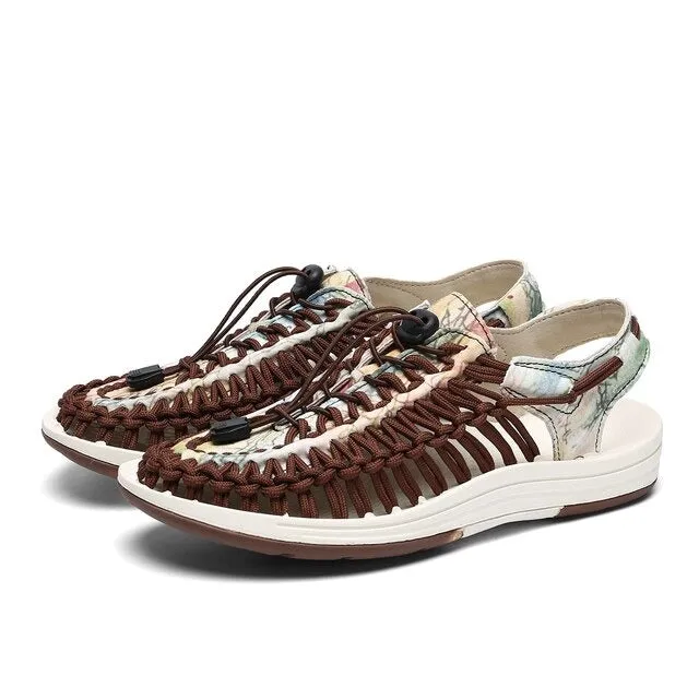 Groovywish Men Orthopedic Sandals Weaving Non-shock Unique Summer 2023
