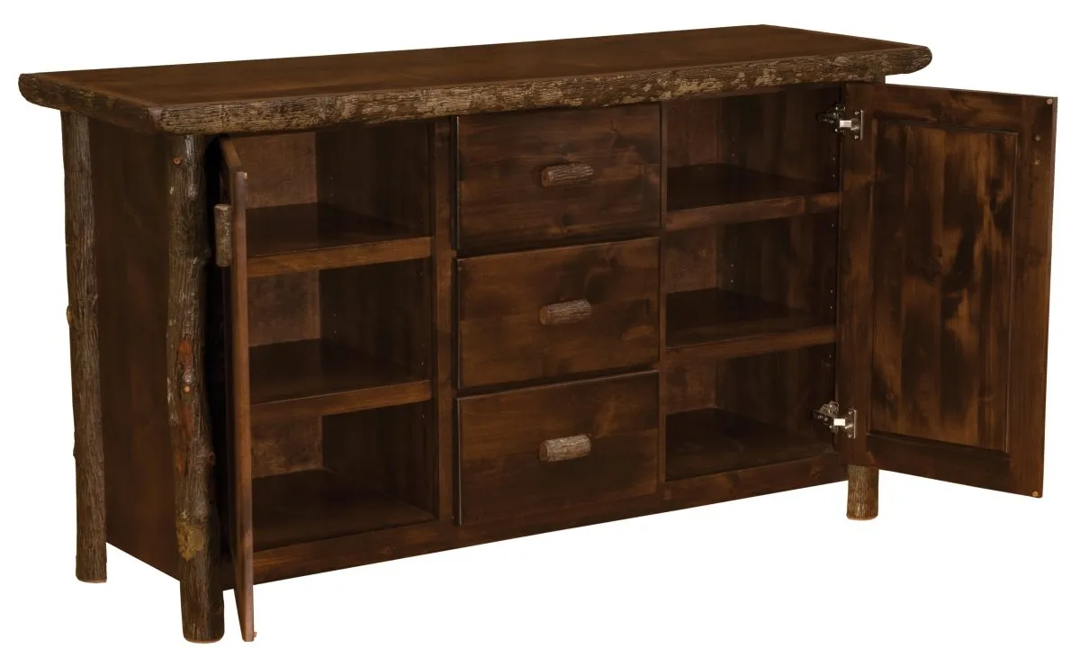 Hickory Log Sideboard