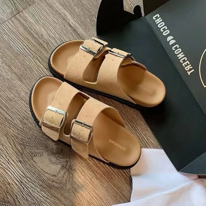 Hnzxzm Women's Slippers and Ladies Sandals Orthopedic Shoes Outside Summer 2024 Thick Slides Open Toe Rubber Pink Platform Original B