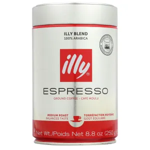 illy Ground Espresso Classico Medium Roast Coffee, 8.8 Oz