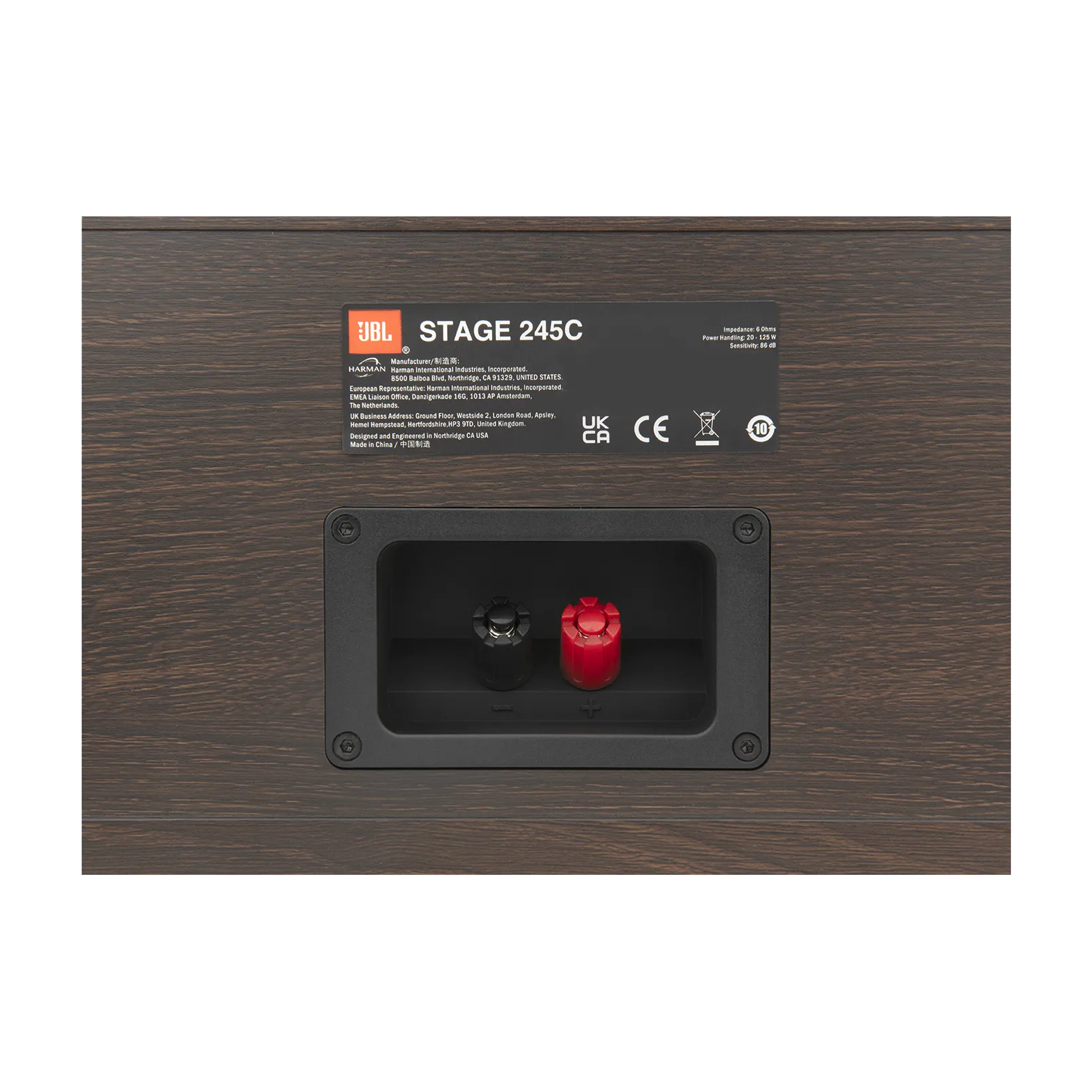 JBL STAGE 245C Center Channel Loudspeaker (Espresso)