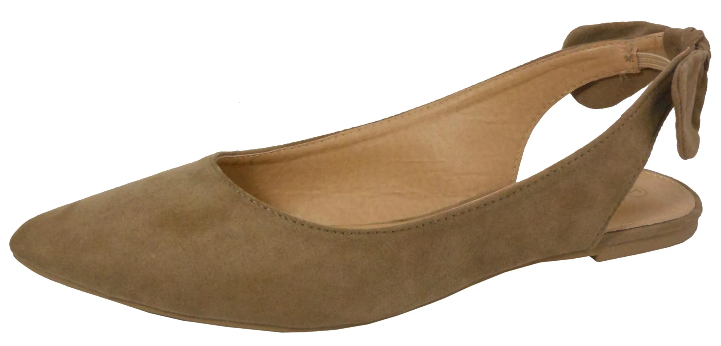 Jynx Women's Slingback Bow Pointed Toe Fashion Ballet Flat Mule