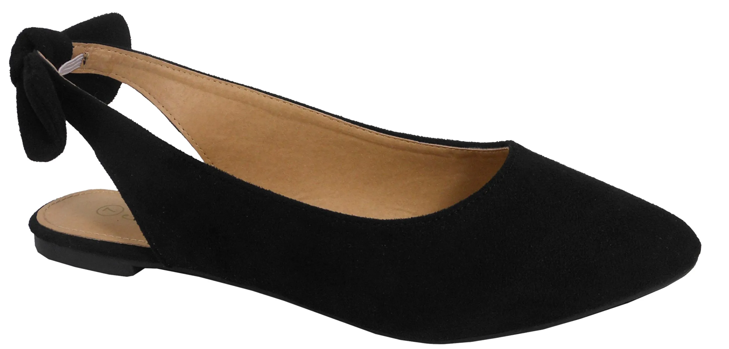 Jynx Women's Slingback Bow Pointed Toe Fashion Ballet Flat Mule
