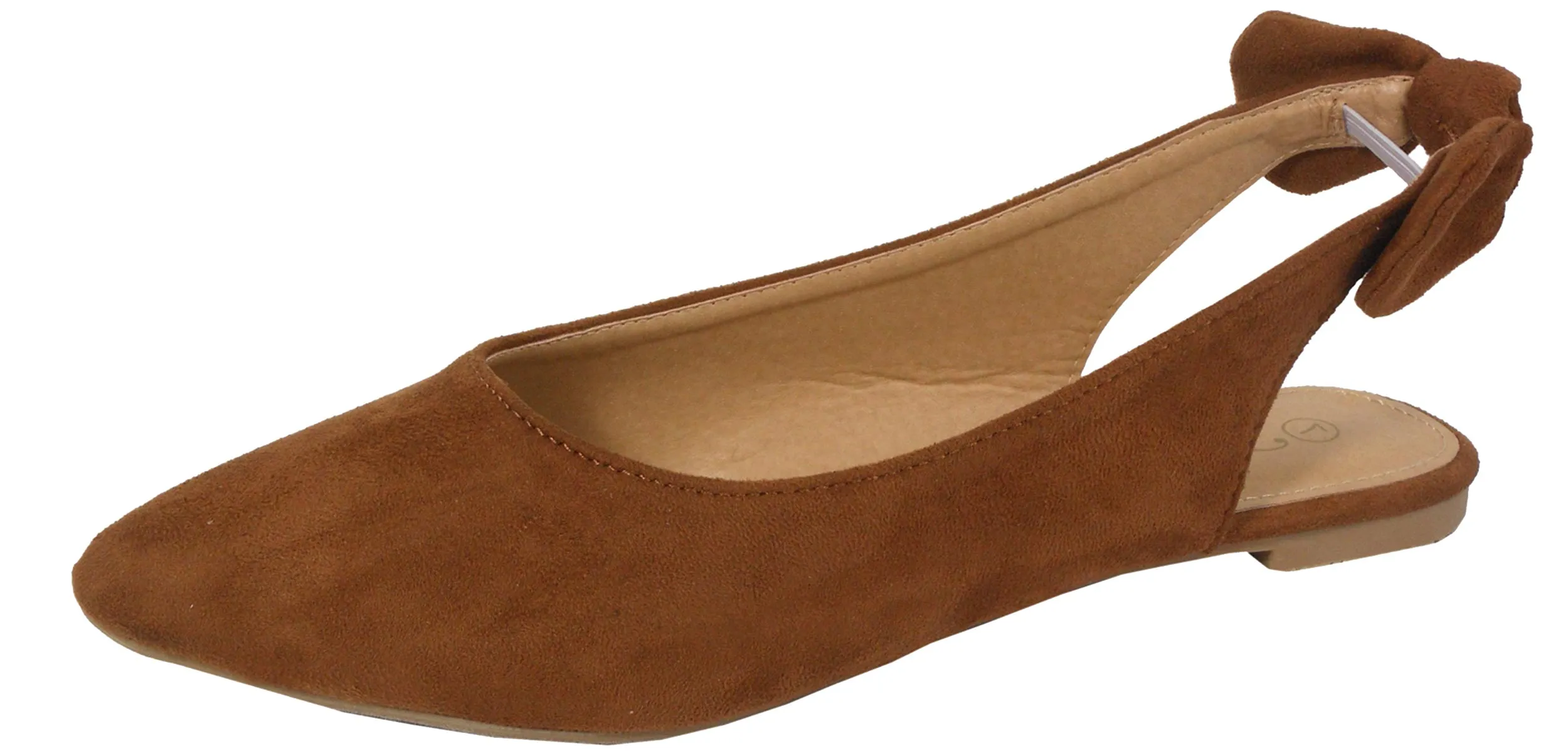 Jynx Women's Slingback Bow Pointed Toe Fashion Ballet Flat Mule