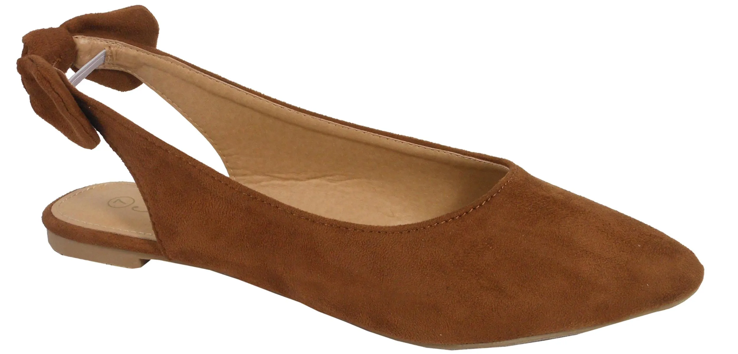 Jynx Women's Slingback Bow Pointed Toe Fashion Ballet Flat Mule