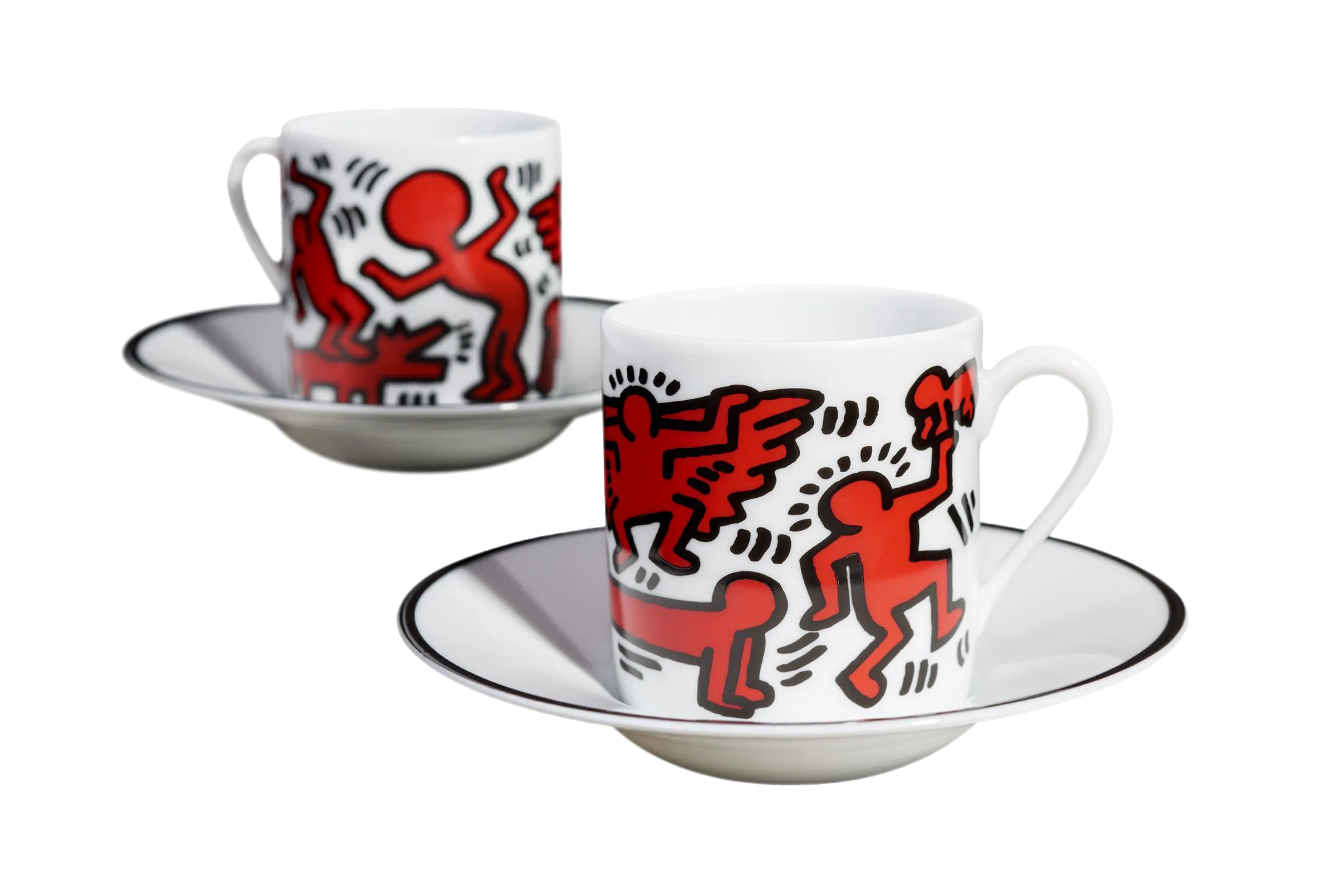 Keith Haring Porcelain Espresso Set - Red on White