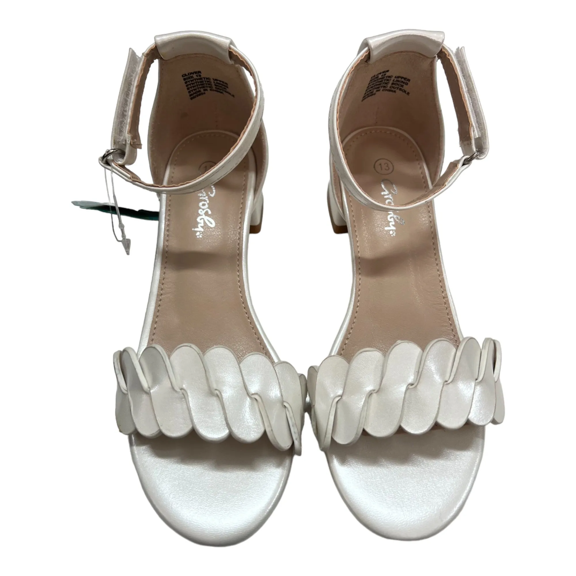 Kids Girls Grosby Clover Sandals White