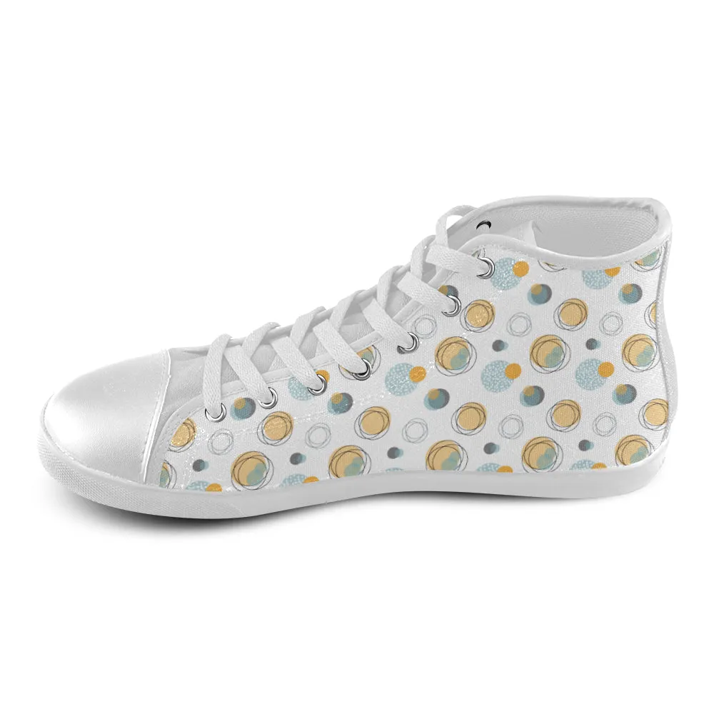 Kids's Bubbly Polka Print Canvas High Top Shoes