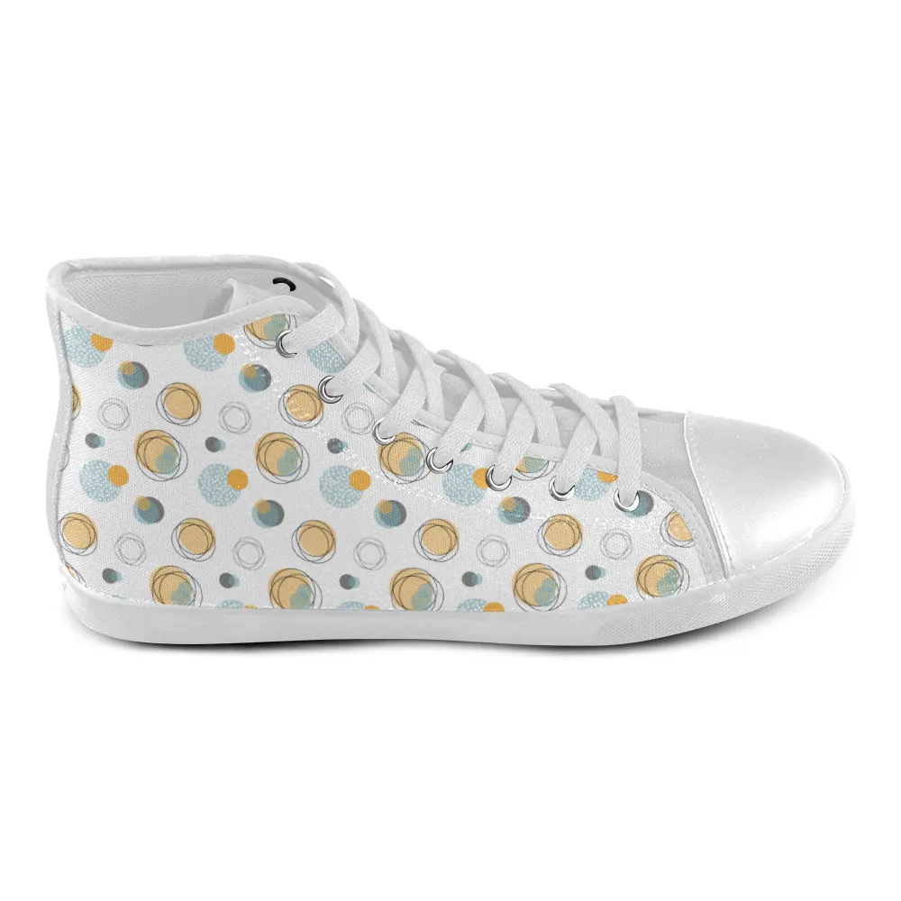 Kids's Bubbly Polka Print Canvas High Top Shoes