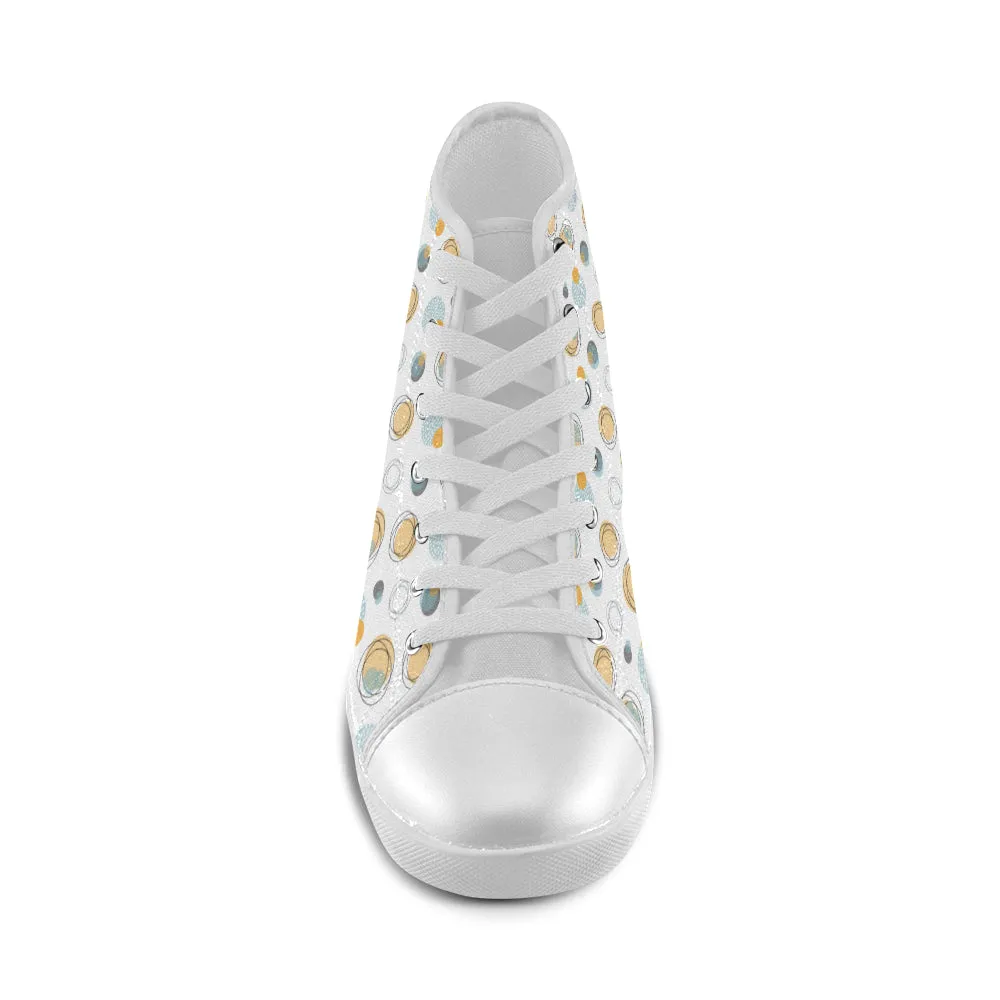 Kids's Bubbly Polka Print Canvas High Top Shoes