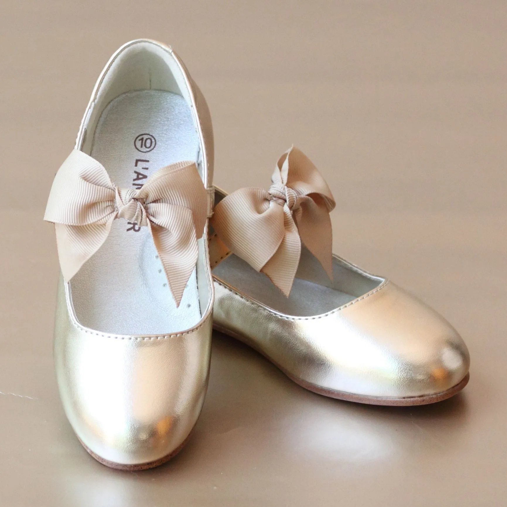 L'Amour Girls Bow on Strap Flat