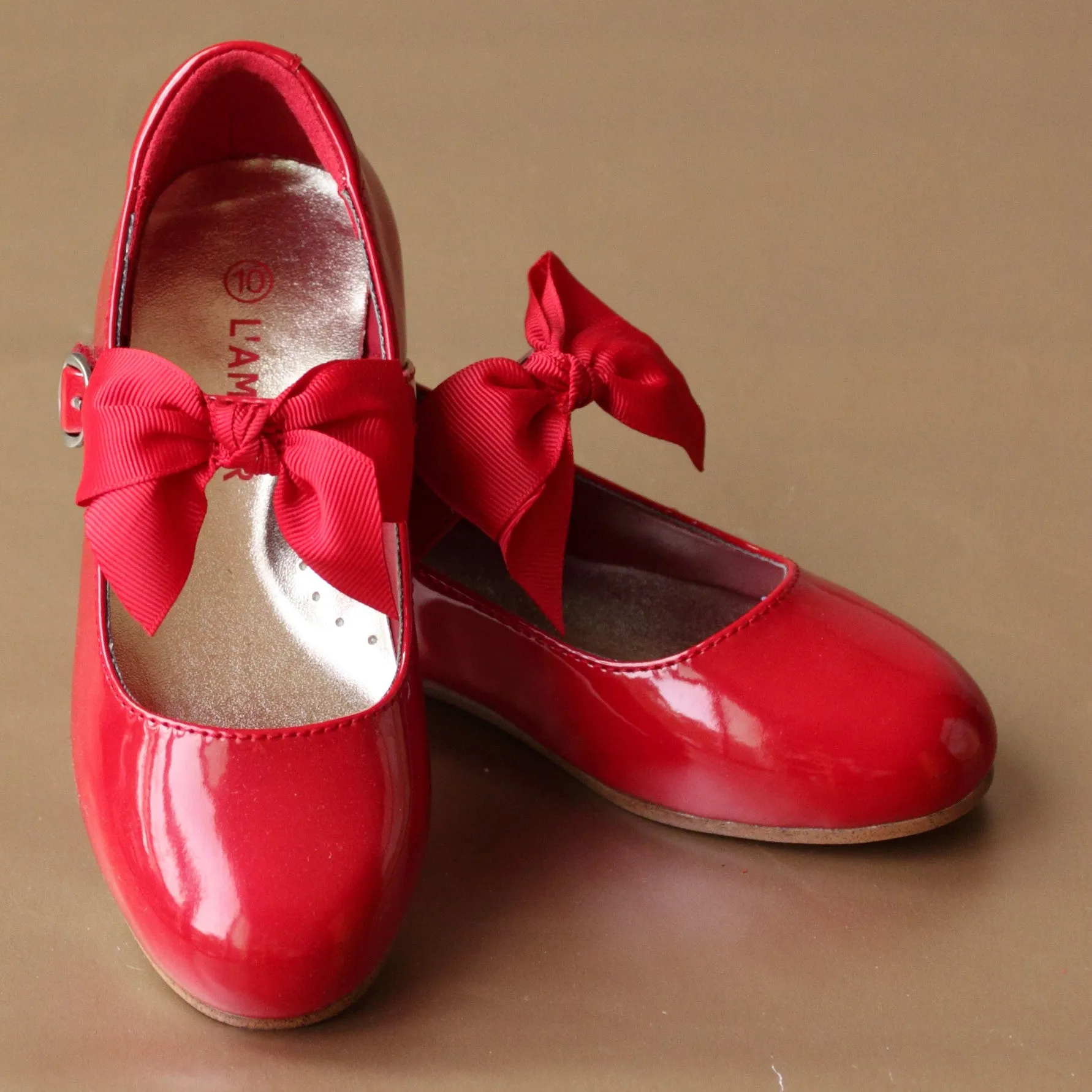 L'Amour Girls Bow on Strap Flat
