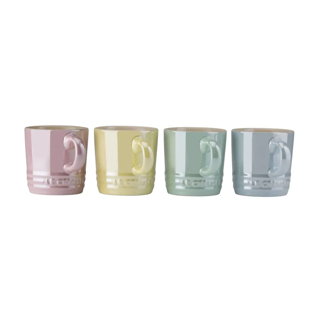 Le Creuset Stoneware Glacé Set of 4 Espresso Mugs