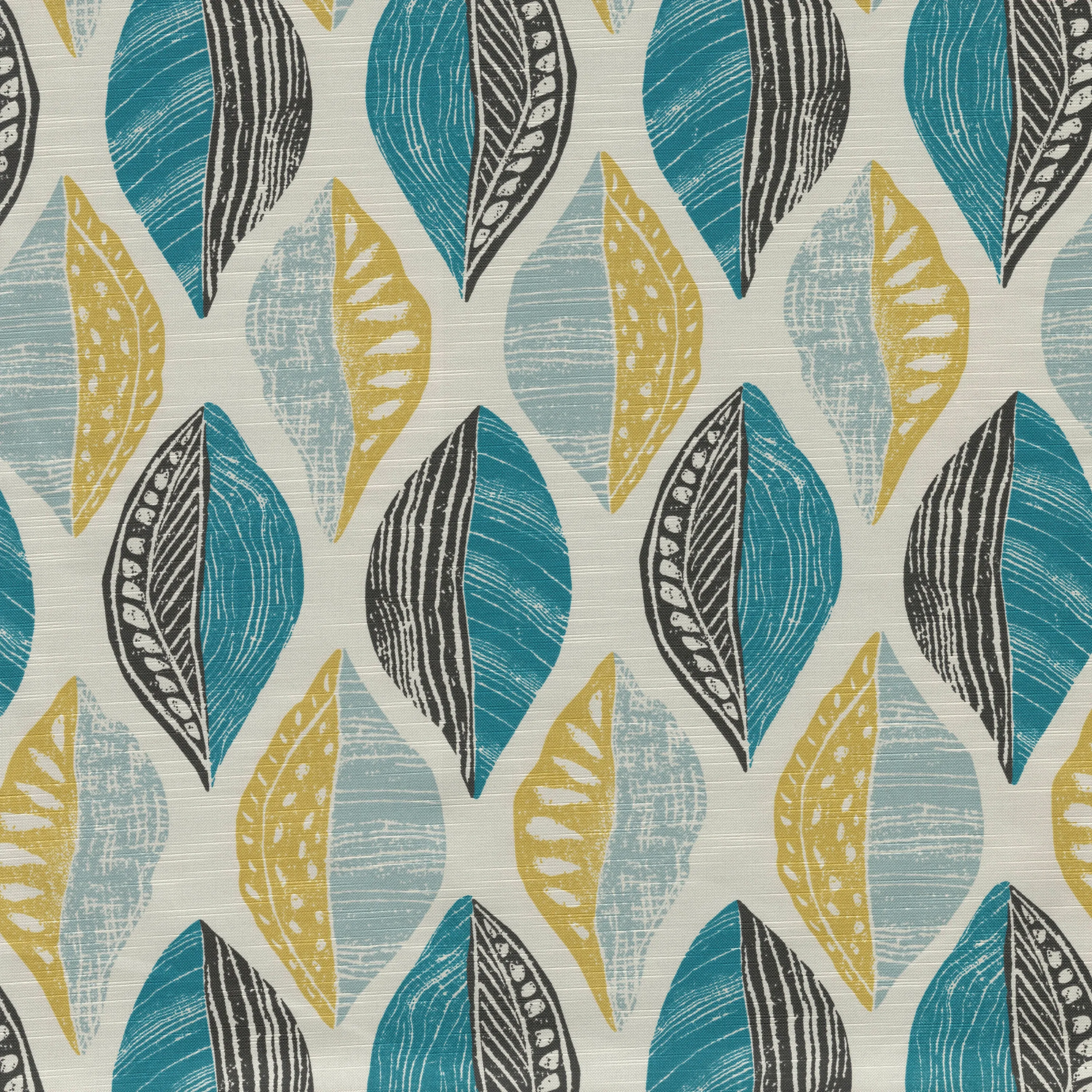 Leaf Block Teal/Citron Wicker Loveseat Cushion
