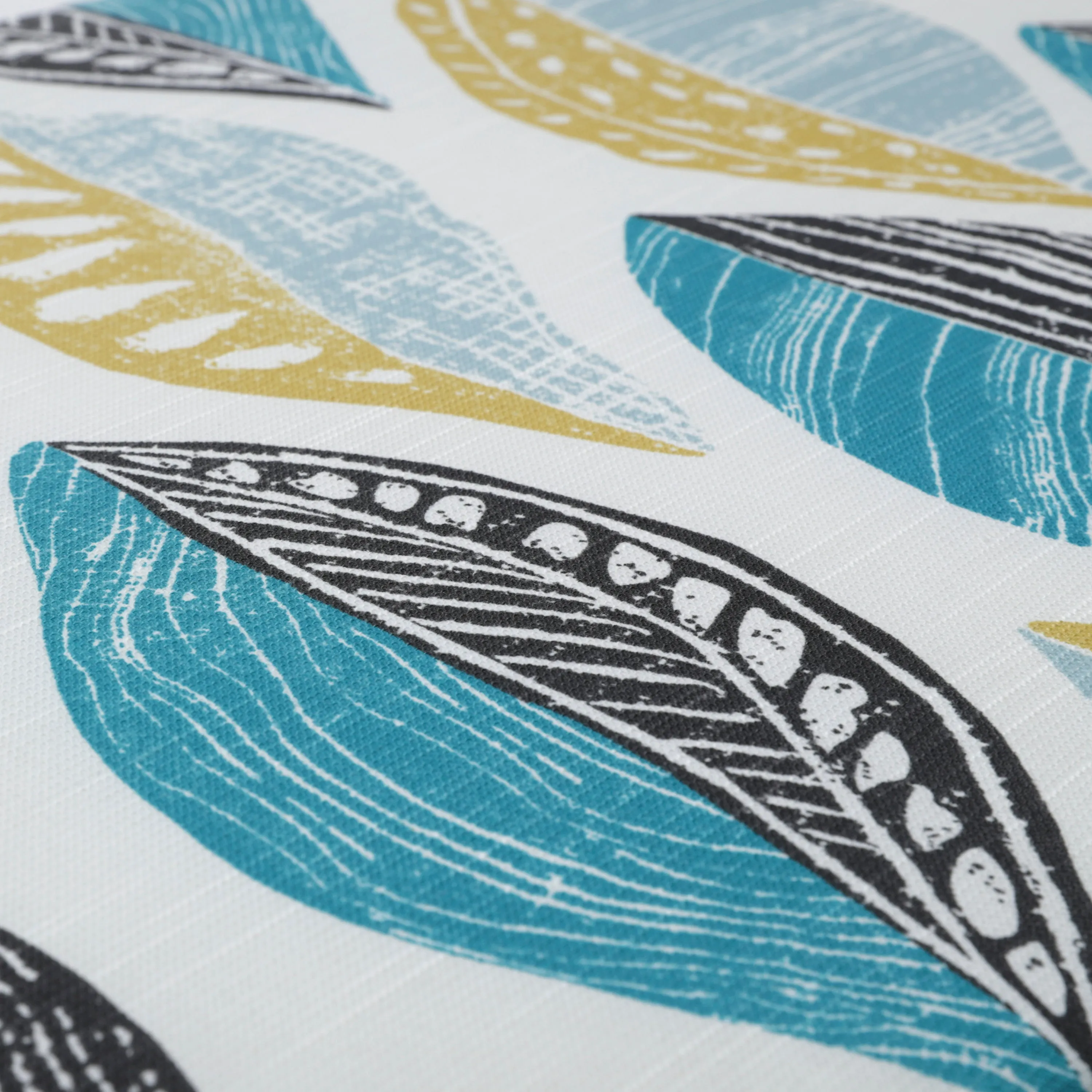 Leaf Block Teal/Citron Wicker Loveseat Cushion