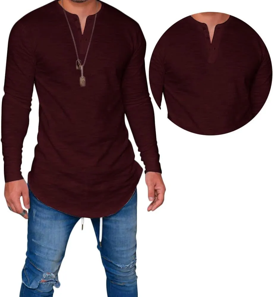 LIWEIKE Mens Hipster Hip Hop Longline Crewneck T-Shirt