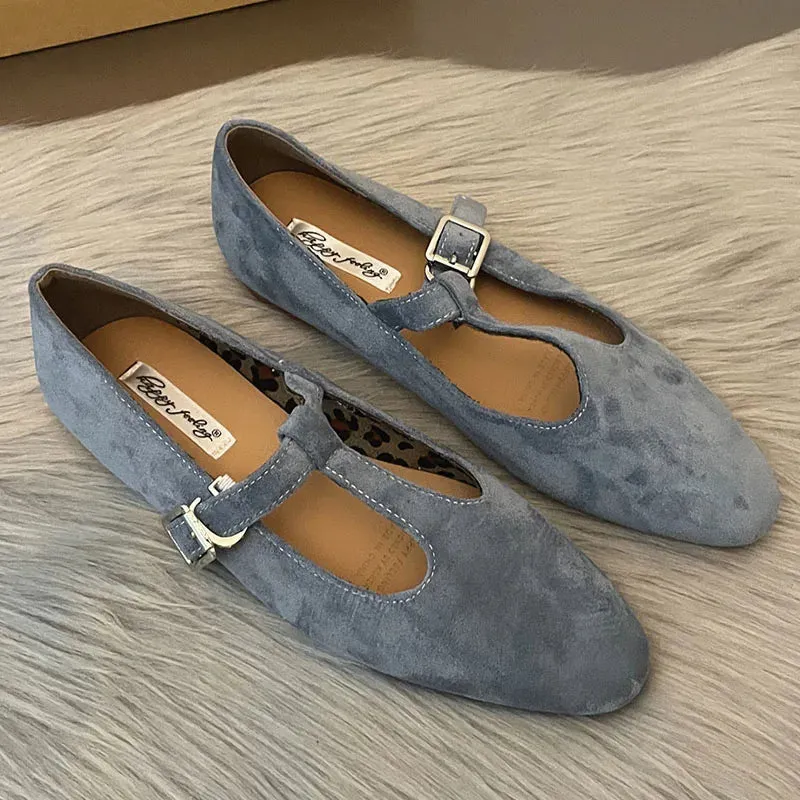 LIZAKOSHT  -  Autumn Women Flat Shoes Fashion Round Toe Slip On Ladies Elegant Mary Jane Shoes Soft Flat Heel Outdoor Dress Ballerine New Shoe