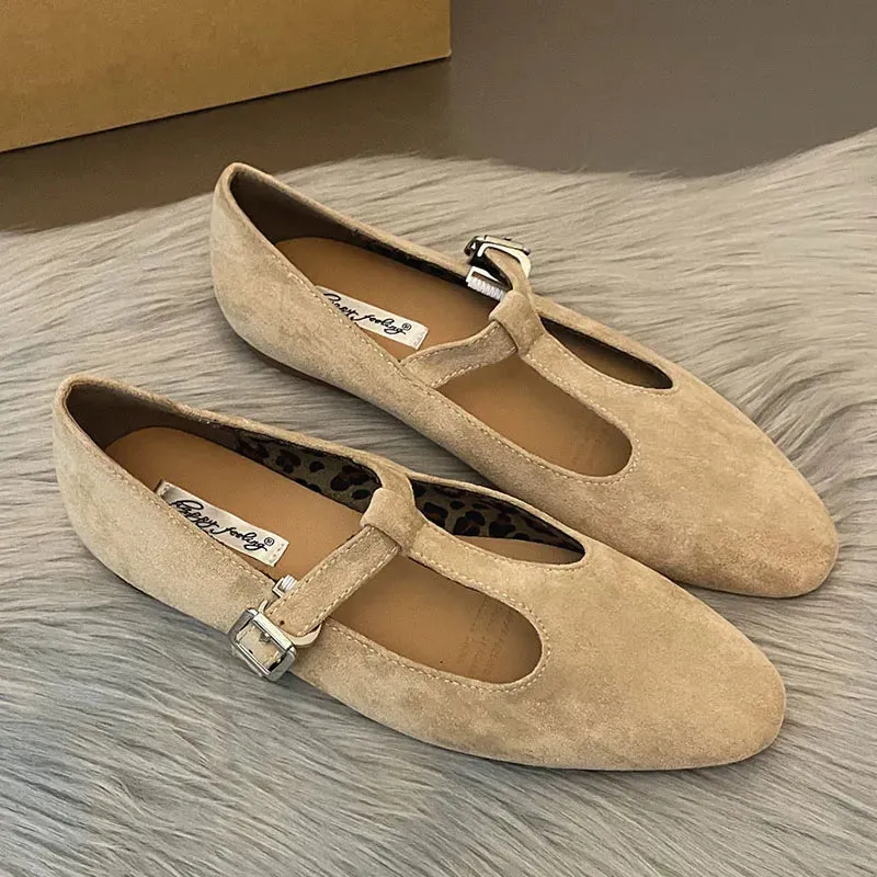 LIZAKOSHT  -  Autumn Women Flat Shoes Fashion Round Toe Slip On Ladies Elegant Mary Jane Shoes Soft Flat Heel Outdoor Dress Ballerine New Shoe