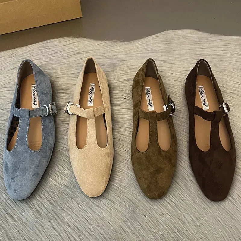 LIZAKOSHT  -  Autumn Women Flat Shoes Fashion Round Toe Slip On Ladies Elegant Mary Jane Shoes Soft Flat Heel Outdoor Dress Ballerine New Shoe