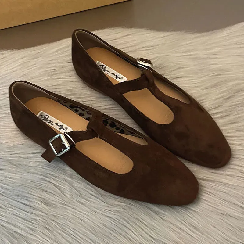 LIZAKOSHT  -  Autumn Women Flat Shoes Fashion Round Toe Slip On Ladies Elegant Mary Jane Shoes Soft Flat Heel Outdoor Dress Ballerine New Shoe