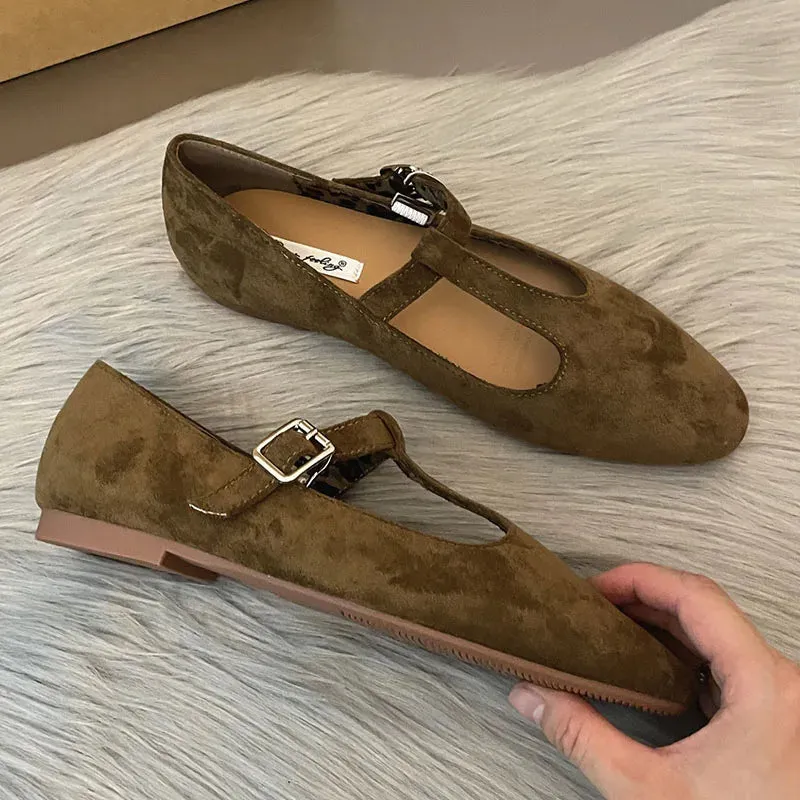 LIZAKOSHT  -  Autumn Women Flat Shoes Fashion Round Toe Slip On Ladies Elegant Mary Jane Shoes Soft Flat Heel Outdoor Dress Ballerine New Shoe