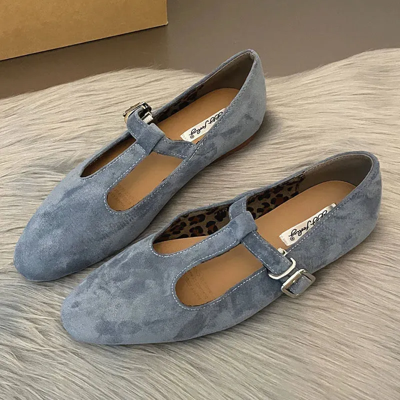 LIZAKOSHT  -  Autumn Women Flat Shoes Fashion Round Toe Slip On Ladies Elegant Mary Jane Shoes Soft Flat Heel Outdoor Dress Ballerine New Shoe