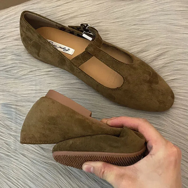 LIZAKOSHT  -  Autumn Women Flat Shoes Fashion Round Toe Slip On Ladies Elegant Mary Jane Shoes Soft Flat Heel Outdoor Dress Ballerine New Shoe