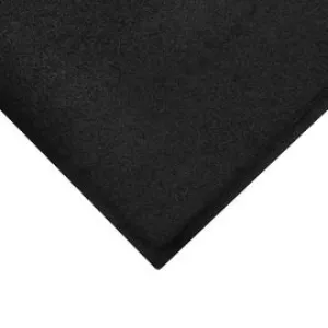 M A Matting 6' X 12' Charcoal SBR Rubber/Nylon Brush Hog™ Floor Mat