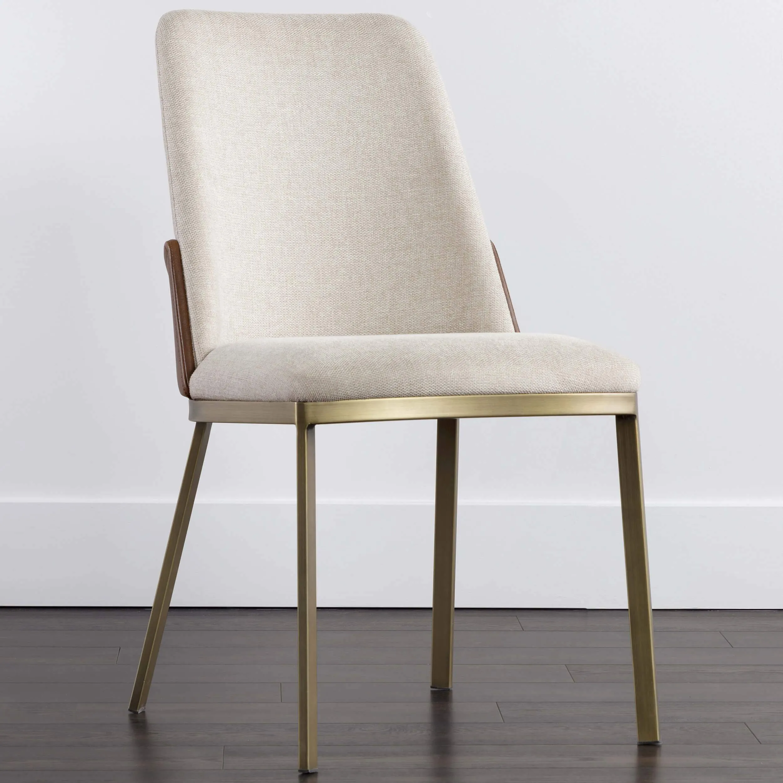 Marie Dining Chair, Belfast Oatmeal/Bravo Cognac, Set of 2