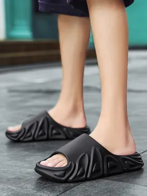 Men Anti-slip Single Band Slides, Unisex Outdoor EVA Slippers