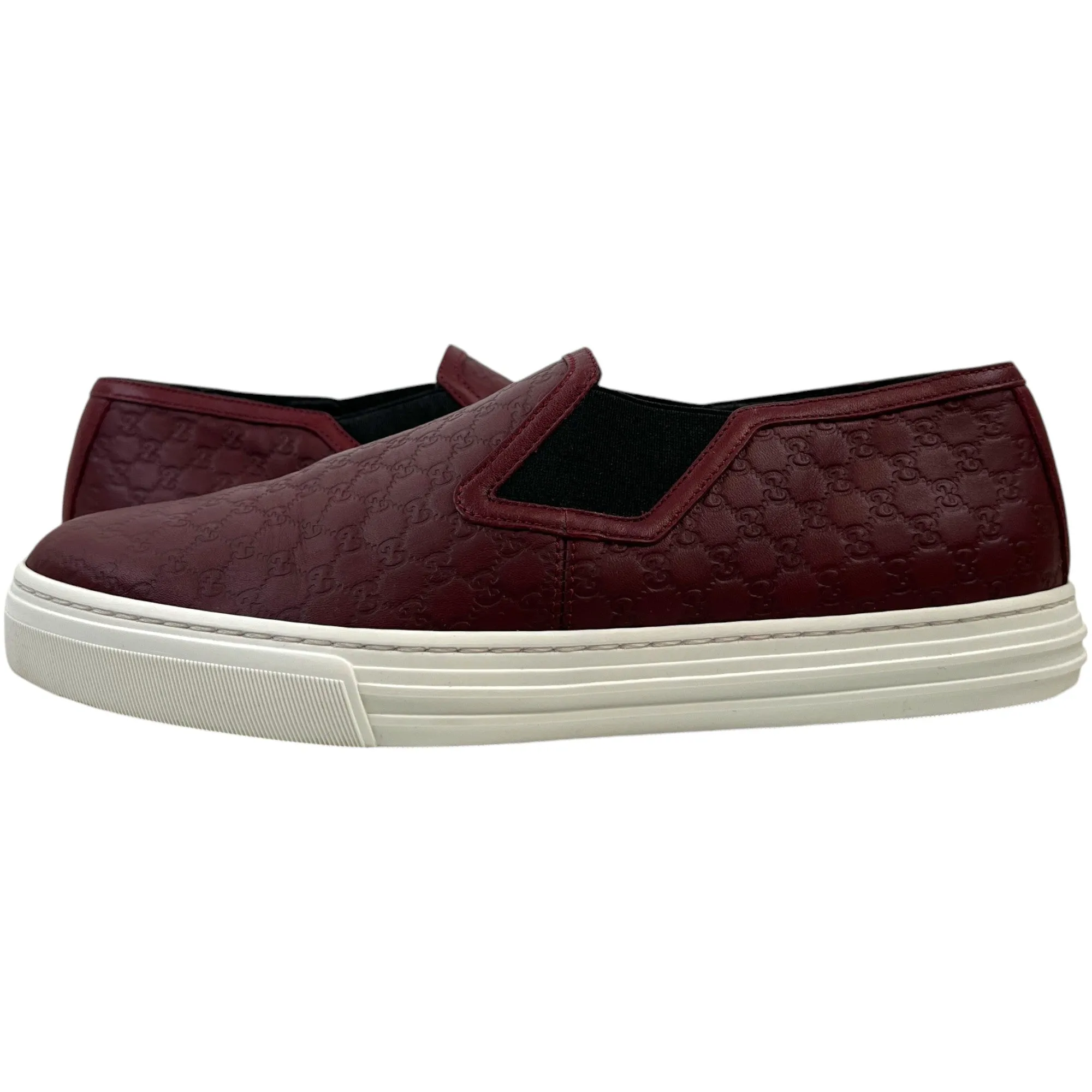 Men's Gg Supreme Loafers Burgundy Size EU 39.5 / UK 5.5