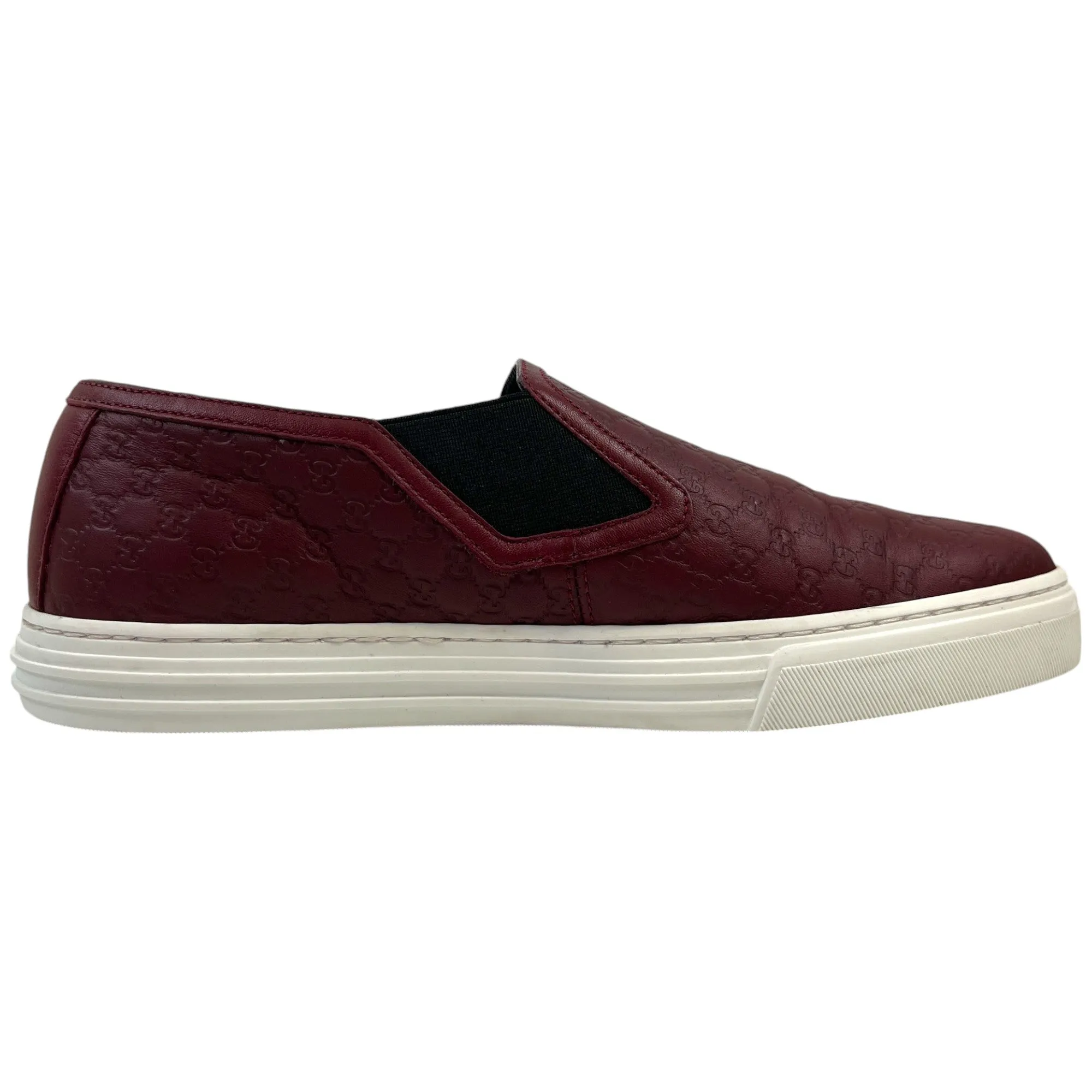 Men's Gg Supreme Loafers Burgundy Size EU 39.5 / UK 5.5