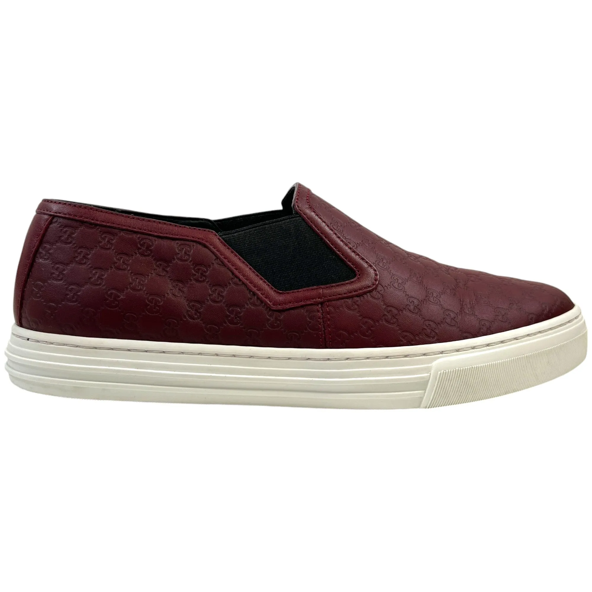 Men's Gg Supreme Loafers Burgundy Size EU 39.5 / UK 5.5