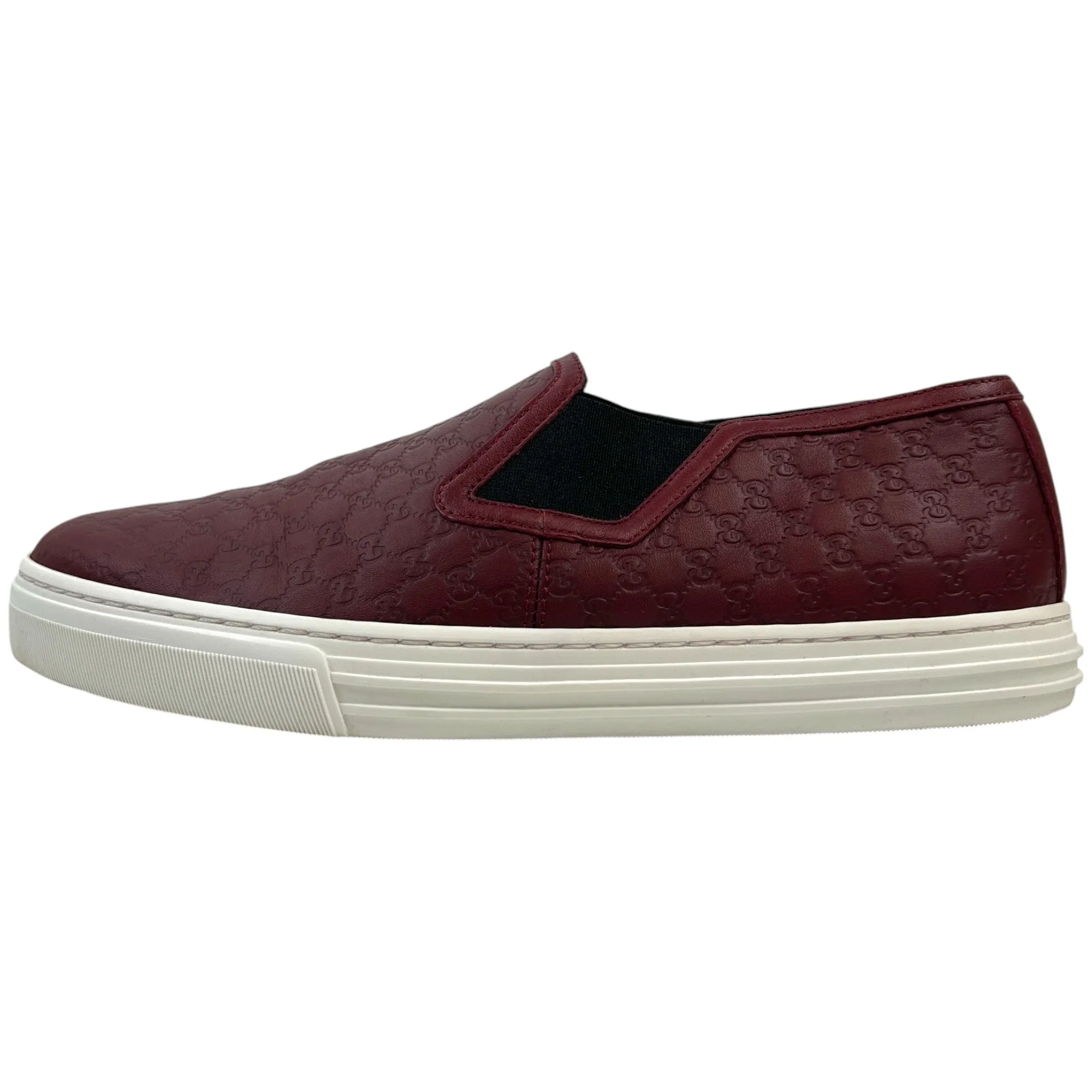 Men's Gg Supreme Loafers Burgundy Size EU 39.5 / UK 5.5