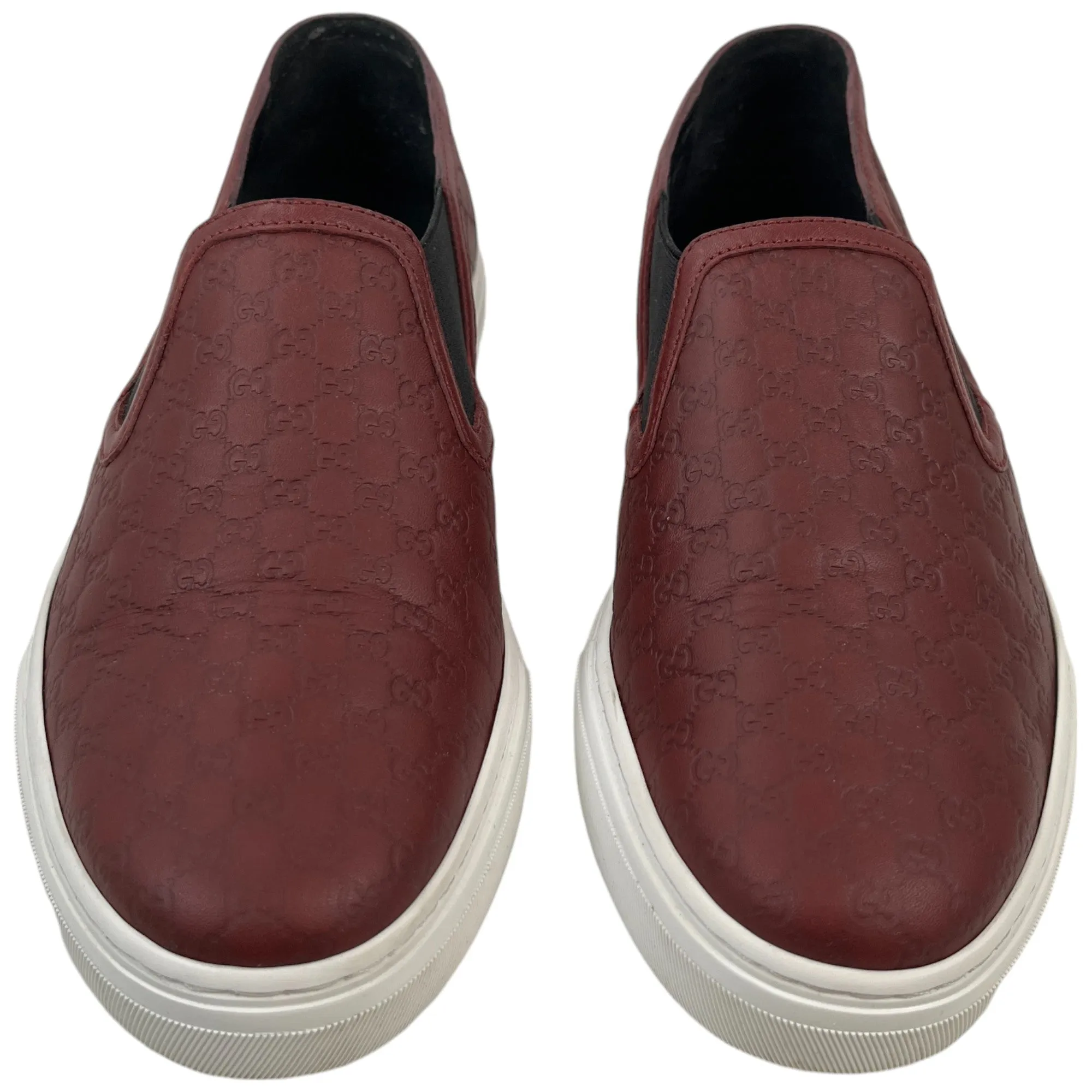 Men's Gg Supreme Loafers Burgundy Size EU 39.5 / UK 5.5