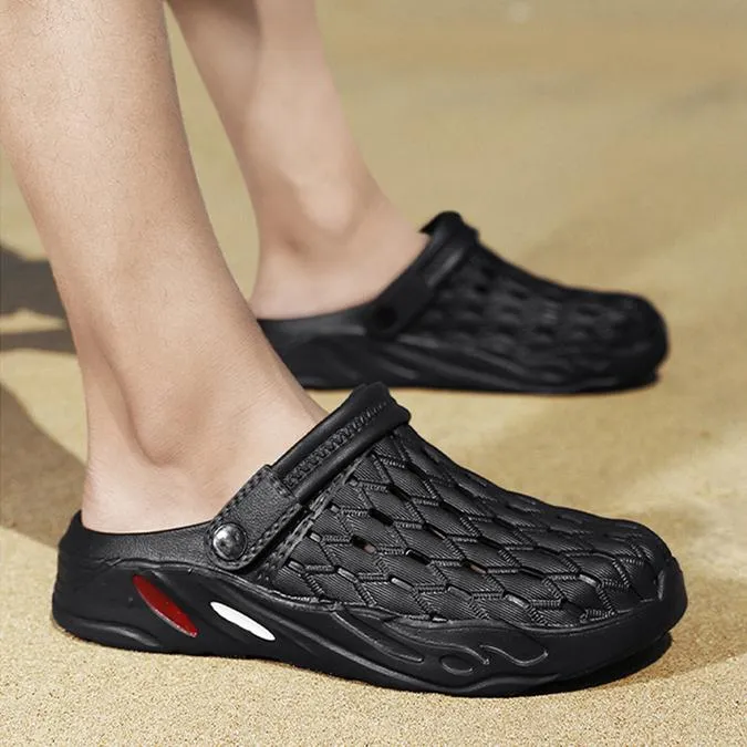 Men's hollow breathable closed toe beach sandals